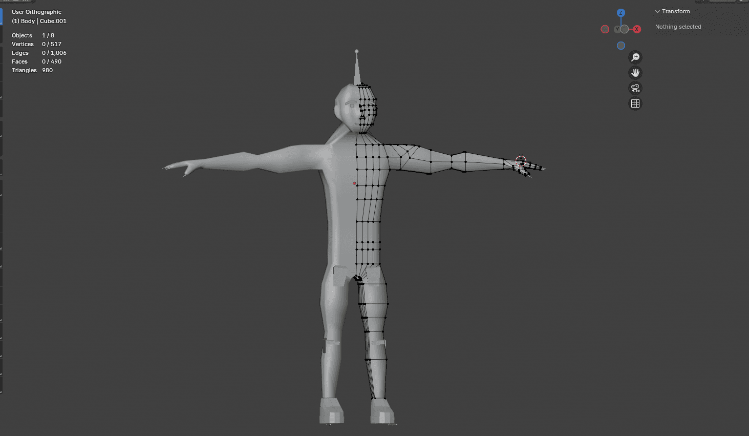 Low poly skinny character base